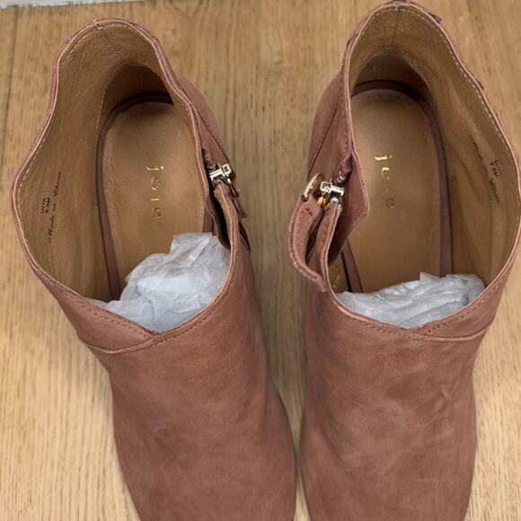 NEW Joie Diya Open Toe High Heel Zippered Bootie in Cognac Brown Leather - Picture 3 of 12